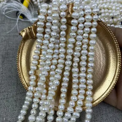 5-6mm Natural Freshwater Pearl Necklace Thread