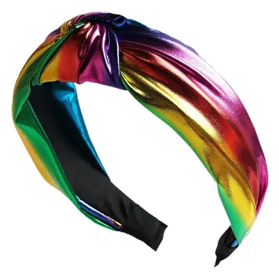 Rainbow PU Leather Skull Top Headband for Women