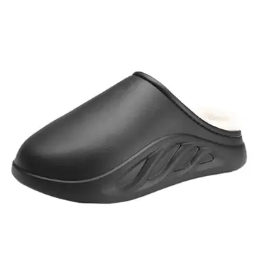 Men Winter Fleece Lined Slipper Black Waterproof