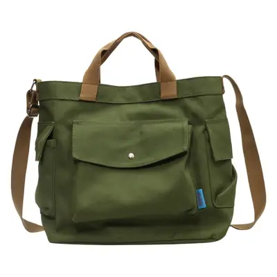 Green Canvas Shoulder Messenger Bag Large Capacity 2023