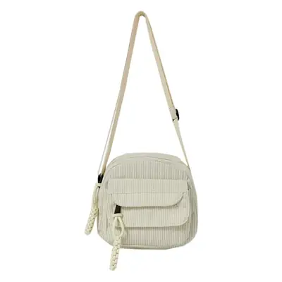 2024 Spring Corduroy Shoulder Messenger Bag Cream