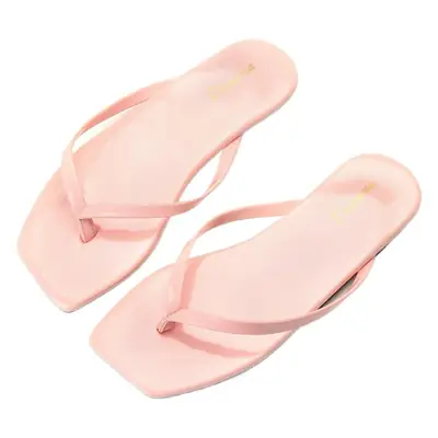Flip flops women's shoes summer sandals fashion outerwear Korean style square toe flat all-match non-slip net red home beach fashion
