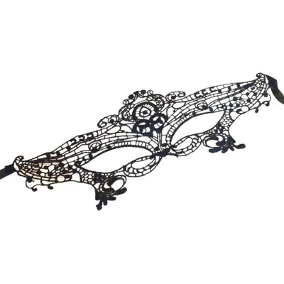 Black Lace Cat Ear Eye Mask Face Mesh Halloween Headwear
