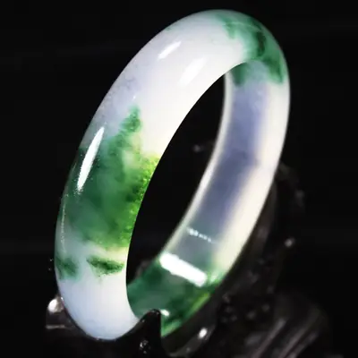 Floating Flower Jade Bracelet Green Ice Water Mok Women