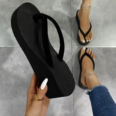 2023 Summer Beach seaside shoes Korean style casual slippers women's summer flip flops women couple platform outdoor sandals