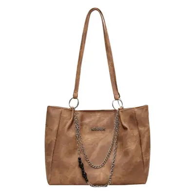 Textured Women's Chain Commuter Tote Bag Grey 2026
