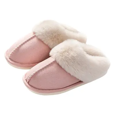 Pink Plush Cross-Border Cotton Slippers Women