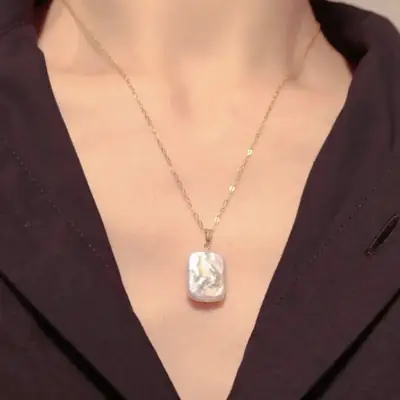 Pearl Clavicle Necklace for Women Pink Purple