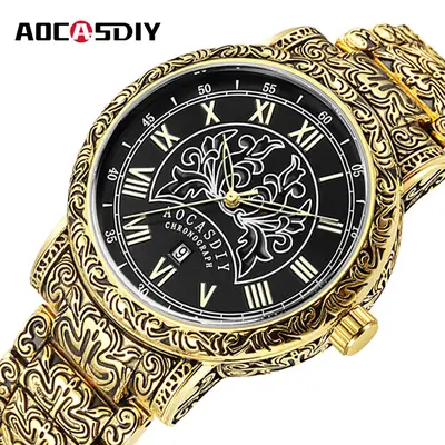 Ancient Roman Carved Gold Watch for Men
