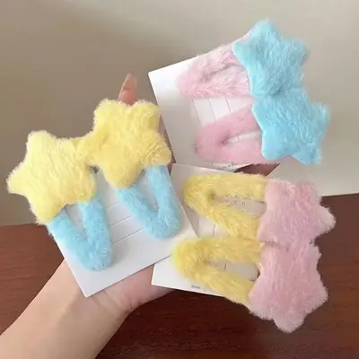 Plush Star BB Hair Clips Five-Pointed Sweet Cute