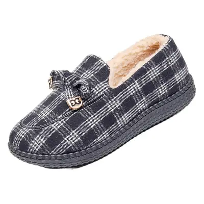 2026 Autumn and Winter New Style Fleece-Lined Warm Cotton Shoes, Comfortable Non-Slip Women's Shoes, Trendy Versatile Casual Korean-Style Loafers
