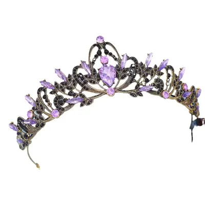 Cross Border Bridal Crown Hairband Pink Crystal Princess Party Accessory