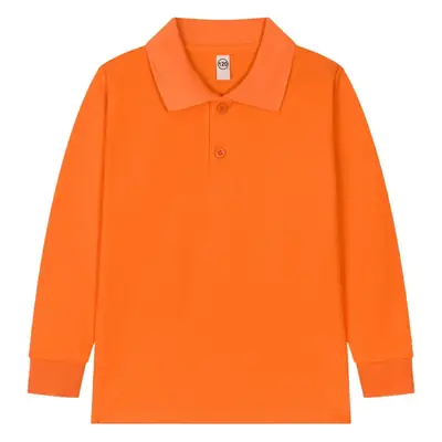 Pink Boys Girls Polo T-Shirt Long Sleeve Cotton