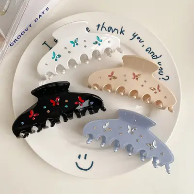 Rhinestone Butterfly Hairpin for Girls Updo