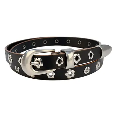 Rivet European American Genuine Leather Belt Black