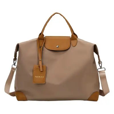 Women's Purple Shoulder Bag with Strap & Leather Trim