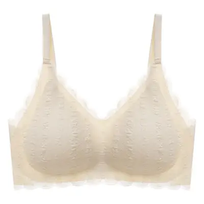 Lace Latex Camisole Bra for Women, Seamless, Wire-Free, Push-Up, Adjustable Sports Bra, Thin, Breathable and Comfortable