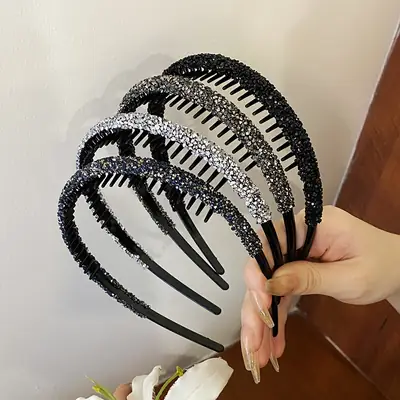 Broken Hair Finish Diamond Hairband for Women