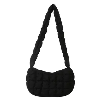 Black Quilted Shoulder Bag for Women 2023 Winter
