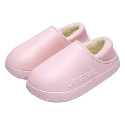 Women Waterproof Cotton Slippers Winter Indoor Blue