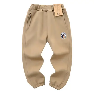 Kids Windproof Velvet Pants Grey Medium Large
