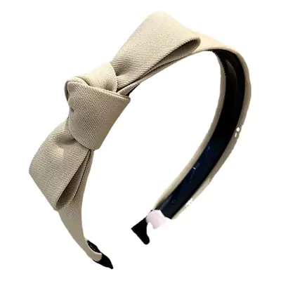 Korean Style Bow Hairpin Headband with Black & Beige