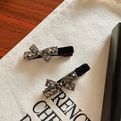 South Korea Rhinestone Bow Hairpin for Girls