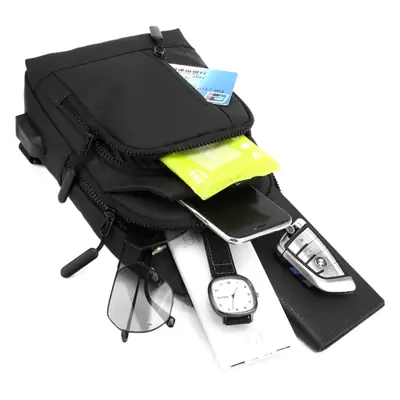 Men's Black Urban Chest Bag Shoulder Messenger Travel