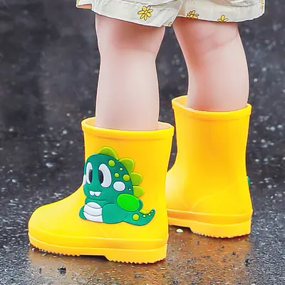 Children's cute rain boots waterproof non-slip 2-6 years old children's rain boots toddler rubber shoes baby water shoes cartoon overshoes