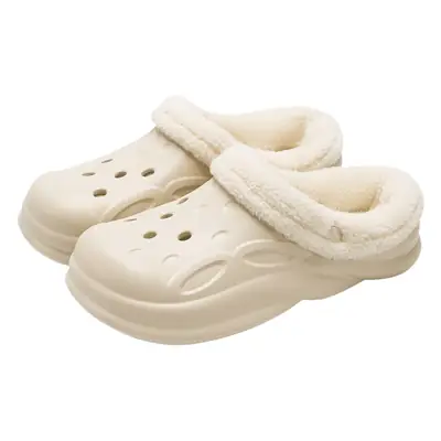 Fleece Lined Winter Clogs for Men Women Warm Indoor Slippers