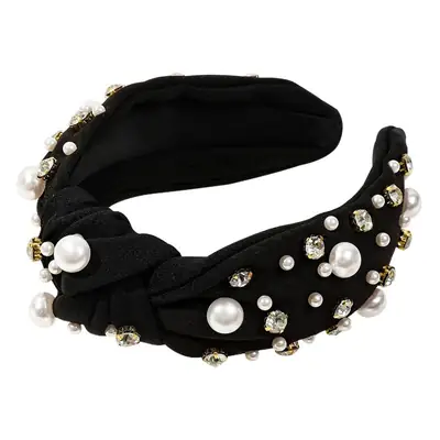 Cross-Bound Diamond Pearl Headbands for Women