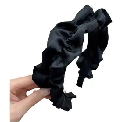 Women's Silk Satin Wide Edge Headband with Hair Press