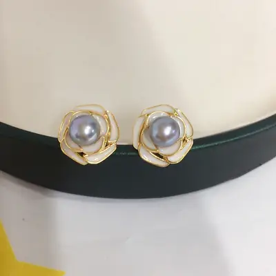 Zhuji Pearl Earrings 18K Gold Filled Women