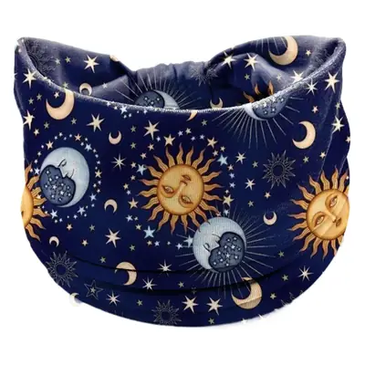 Moon & Star Printed Yoga Headband Black