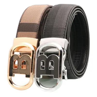 Men's Automatic Buckle Belt with Letter Design