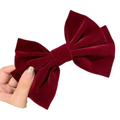 Velvet Big Bow Hair Clip for Women