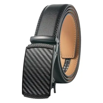 Men's Black Automatic Buckle Leather Belt