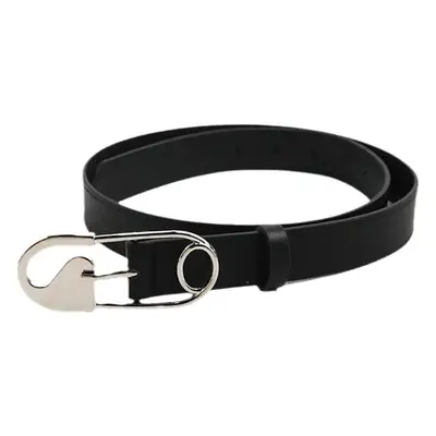 Women's Black Safety Belt Casual Jeans Set
