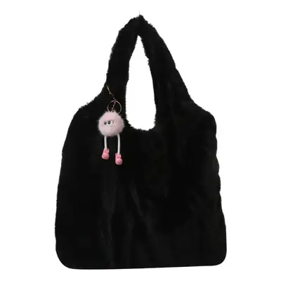 Cute Plush White Women's Shoulder Bag 2023 Winter