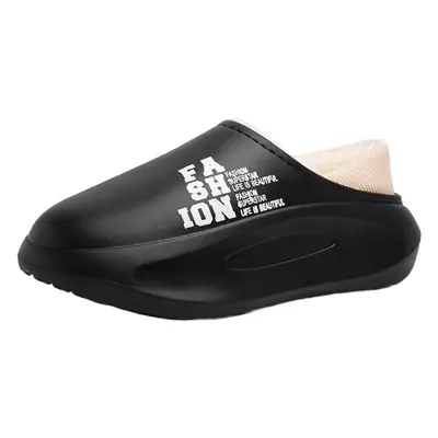 Men Winter Cotton Slippers White Thick Soled