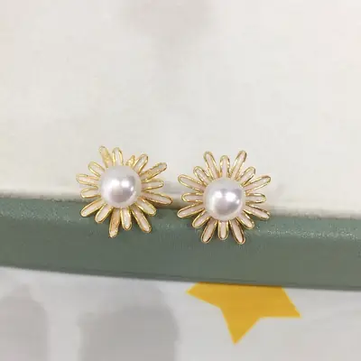 Zhuji Pearl Earrings 18K Gold Filled Women