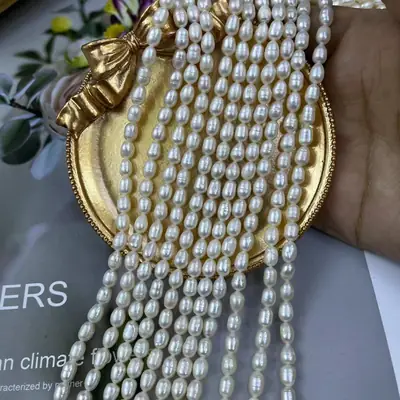 Natural Freshwater Pearl Necklace with Gold Plated Design