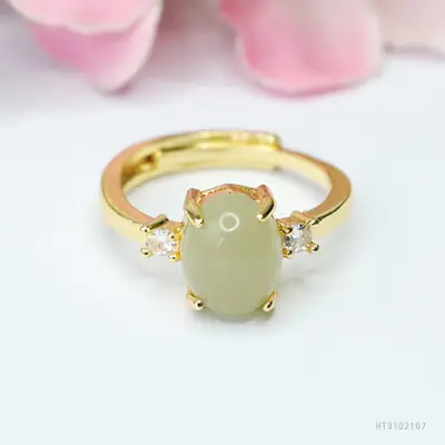 Guan Yu Jade Ring with Prong Setting