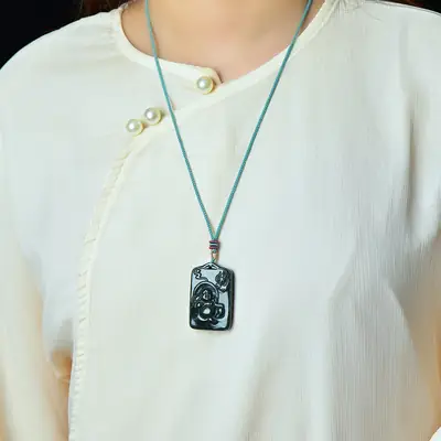 Hetian Jade Buddha Pendant with Buddhist Design