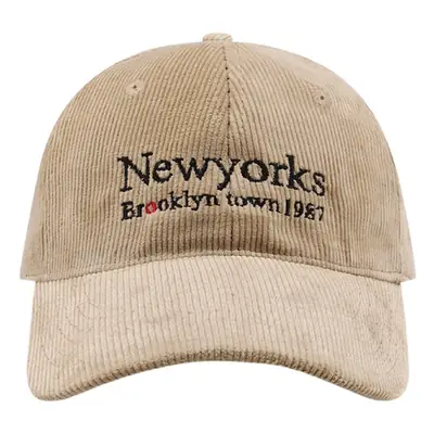 New Yorks Embroidered Beige Baseball Cap Winter Warm