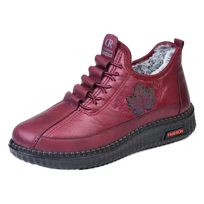 Winter New Non-slip Slip-on Casual Women's Shoes fleece-lined Snow Boots Thickened Women's Shoes Middle-aged and Elderly Moms Shoes