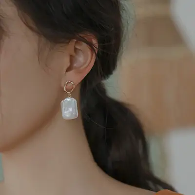 925 Silver Pearl Earrings for Women Retro Fashion