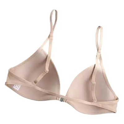 Thin French triangle cup underwear women's beauty back halter thin shoulder strap front buckle bra seamless small chest bra summer