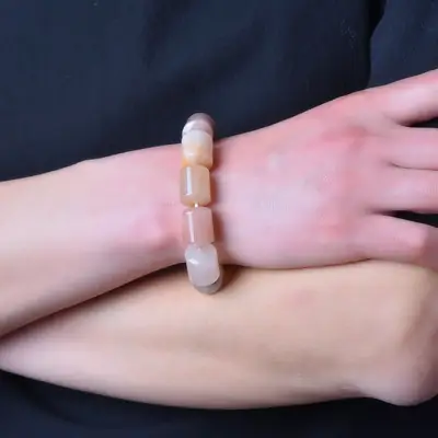 Exquisite Gold & Jade Square Bracelets Set