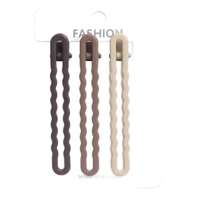 Extended Seamless Metal Hairpin 3pcs Brown Bangs Clip